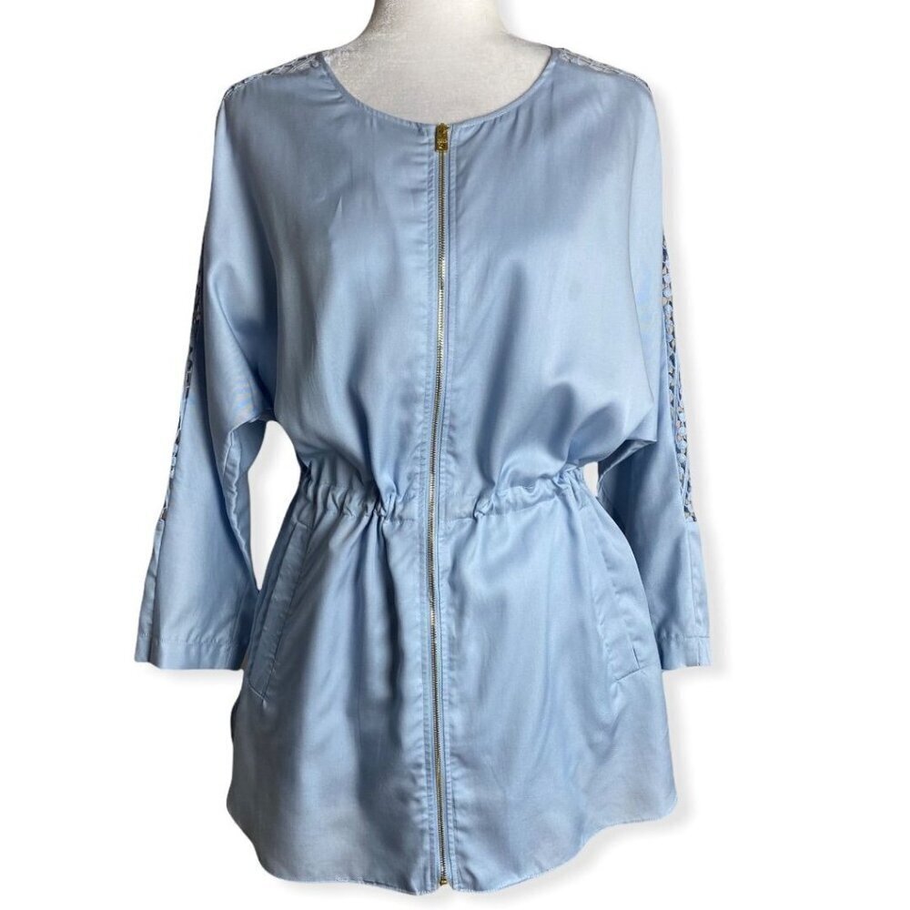 Marc New York Light Blue Full Zip Cinched Utility Jacket Womens Sz M